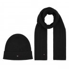 Mütze und Schal Pima Cotton zweiteiliges Geschenkset Black, Farbe: schwarz, Marke: Tommy Hilfiger, EAN: 8720111775780, Bild 1 von 2