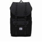 Rucksack Little America Eco Rubber Straps Volumen 23 Liter Black Black, Farbe: schwarz, Marke: Herschel, EAN: 0828432508778, Abmessungen in cm: 28x50x17, Bild 1 von 5