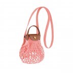 Umhängetasche Le Pliage Filet XS Pink, Farbe: rosa/pink, Marke: Longchamp, EAN: 3597922164202, Abmessungen in cm: 17x18x1, Bild 2 von 4