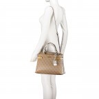 Handtasche Zadie Latte Logo Python, Farbe: beige, Marke: Guess, EAN: 0190231565383, Abmessungen in cm: 33.5x25.5x12.5, Bild 5 von 7