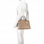 Handtasche Zadie Latte Logo Python, Farbe: beige, Marke: Guess, EAN: 0190231565383, Abmessungen in cm: 33.5x25.5x12.5, Bild 6 von 7