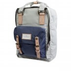Rucksack Jungle Series Macaroon mit Laptopfach 13 Zoll Volumen 16 Liter Light Grey Navy, Farbe: grau, Marke: Doughnut, EAN: 4895222507477, Abmessungen in cm: 28x38x11, Bild 2 von 12