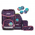 Schulranzen Cubo Lumi Edition Set 5-teilig Modell 2022 Bärmuda Viereck, Farbe: flieder/lila, Marke: Ergobag, EAN: 4057081119608, Abmessungen in cm: 25x40x20, Bild 1 von 7