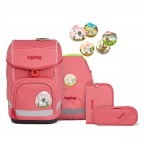 Schulranzen Cubo Eco Hero Edition Set 5-teilig Modell 2022 Lamas in Bärjamas, Farbe: rosa/pink, Marke: Ergobag, EAN: 4057081119684, Abmessungen in cm: 25x40x20, Bild 1 von 11