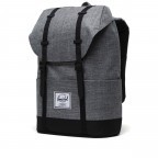 Rucksack Retreat Eco Rubber Straps Volumen 18 Liter Raven Crosshatch, Farbe: schwarz, Marke: Herschel, EAN: 0828432551354, Abmessungen in cm: 34x46x12, Bild 3 von 6