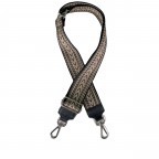 Schulterriemen Bordüre Silberkarabiner Schwarz, Farbe: schwarz, Marke: Hausfelder Manufaktur, EAN: 4065646009554, Bild 1 von 2