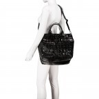 Handtasche Kroko Primitivo Kaia Big Black Nickel, Farbe: schwarz, Marke: Abro, EAN: 4061724929448, Abmessungen in cm: 32x32.5x21, Bild 5 von 6