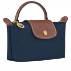 Kosmetiktasche Le Pliage Pochette Blau, Farbe: blau/petrol, Marke: Longchamp, EAN: 3597922210183, Abmessungen in cm: 17x10x5.5, Bild 2 von 5