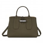 Handtasche Roseau Handtasche M Dunkelgrau, Farbe: grün/oliv, Marke: Longchamp, EAN: 3597922213313, Abmessungen in cm: 30x23.5x12, Bild 1 von 6