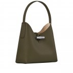 Beuteltasche Roseau Shopper M Khaki, Farbe: grün/oliv, Marke: Longchamp, EAN: 3597922213511, Abmessungen in cm: 27x25x11, Bild 2 von 5