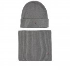 Mütze und Schal Essential zweiteiliges Geschenkset Mid Grey Heather, Farbe: grau, Marke: Tommy Hilfiger, EAN: 8720641981200, Bild 2 von 2