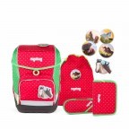 Schulranzen Cubo Set 5-teilig GaloppBär, Farbe: grün/oliv, rot/weinrot, Marke: Ergobag, EAN: 4260389766997, Abmessungen in cm: 25x40x20, Bild 1 von 5
