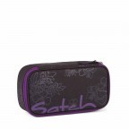 Schlamperbox Purple Hibiskus, Farbe: schwarz, flieder/lila, Marke: Satch, EAN: 4057081024995, Abmessungen in cm: 22x6x10, Bild 1 von 3