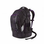 Rucksack Pack Purple Hibiskus, Farbe: schwarz, flieder/lila, Marke: Satch, EAN: 4057081023516, Abmessungen in cm: 30x45x22, Bild 2 von 14