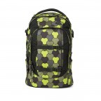 Rucksack Pack Jungle Flow Grün Schwarz-Weiß Punkte, Farbe: anthrazit, gelb, Marke: Satch, EAN: 4057081012473, Abmessungen in cm: 30x45x22, Bild 1 von 14