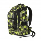 Rucksack Pack Jungle Flow Grün Schwarz-Weiß Punkte, Farbe: anthrazit, gelb, Marke: Satch, EAN: 4057081012473, Abmessungen in cm: 30x45x22, Bild 2 von 14